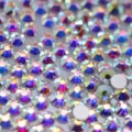 AB crystal flatback rhinestones for nail art DIY crafts sparkly gems dazzling multi-cut diamonds - SS6 Approx. 1440 Pcs / AB White