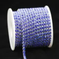 Blue rhinestone cup chain roll on spool for DIY jewelry crafts, phone case decoration and accessories. - SS6 (2mm) 0.9 Meters/Yard / Dark Blue