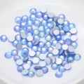AB crystal flatback rhinestones round glass diamonds for DIY nail art and craft decoration. - Light Blue AB