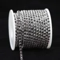 Silver plated purple rhinestone claw chain DIY phone case accessories roll trim craft supply - Deep purple