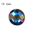 Round 6mm AB iridescent crystal nail art flatback rhinestone gem for DIY manicures. - Round (1#) / 20 Pieces/Pack (6mm)