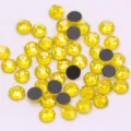 Lote de cristal de estrass amarillo con reverso plano para decoracion de unas DIY - ss6 (Aprox. 1440 Pzs) / Amarillo Limón