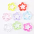 Pendentifs étoiles en acrylique transparent coloré de 30mm, idéaux pour les porte-clés DIY. - Pack de 500g / Couleurs Transparentes Mélangées