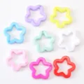 Colorés transparents acryliques étoiles pendentifs pour fabrication de bijoux DIY porte-clés 30mm - Pack de 500g / Couleurs Unies Mélangées