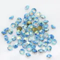 Glänzende blaue AB Kristall Strasssteine für DIY Nagelkunst Dekoration Handyzubehör - SS12 3 mm, 140 Stk. / Seeblau AB