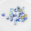Blaue AB spitz zulaufende Strasssteine für Nailart DIY Handyhülle Zubehör glitzernde Kristalle. - SS12 3 mm, 140 Stk. / Hellblau AB