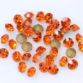 Orange pointed-back glass rhinestones for DIY nail art phone case decoration, sparkling gems. - ss27 6mm 36颗 / Orange Red