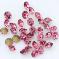 Pink pointed round crystal rhinestones for DIY phone case and nail art, sparkling glass gems. - ss27 6mm 36颗 / Rose Red