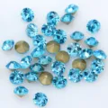 Large pointed round glass rhinestones shiny blue crystal diamonds for DIY nail art and phone case - ss27 6mm 36颗 / Lake Blue