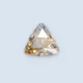 Champagner Dreieckiges Aufnäh-Strasskristall Glasdiamant mit Silberner Krallenfassung - 10mm (20er Pack) / Goldchampagner