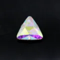 Dreieckige Glas-Näh-Strasssteine mit Metallklaue, AB Regenbogenfarben DIY Bekleidungszubehör. - 10mm (20er Pack) / AB Weiß