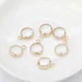 Round alloy crystal charm pendants for DIY jewelry making, stunning bracelet and earring accessories. - Clear White
