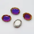 Oval mirror crystal nail rhinestones 6x8mm glass flatback nail art charms 20 pieces - Red Flame