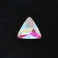 Strass d'ongles AB en cristal triangulaire pour la décoration d'ongles DIY et bijoux étincelants - 10mm (Lot de 20) / Blanc AB