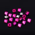 Strass carrés rose à dos pointu pour le nail art et la décoration de bijoux DIY art - Rose rouge