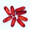 Long oval crystal glass rhinestones red gemstone DIY jewelry accessories shoes bag decor - 7x21mm 9 Pcs / Bright Red