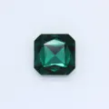Green square glass rhinestone for nail art and apparel decoration, brilliant cut crystal gem. - 23mm (6 Pieces/Pack) / Peacock Green