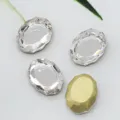 Oval mirror nail rhinestones 6x8mm glass crystal diamond manicure charms set of twenty pcs - White
