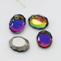 6x8mm oval mirror glass rhinestones for nail art crystal flatback shiny decor 20pcs - Multicolor