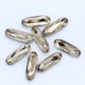 Long oval crystal glass rhinestones, faceted DIY gemstone accessories for shoes and bags. - 7x21mm 9 Pcs / Coffee