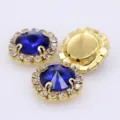 Satellit Glas Strass Klauendrille Gold Basis Kristall DIY Kleidung Haarschmuck Bastel Teile Neu - Dunkelblau