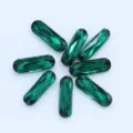 Strass de cristal verde largo ovalado para accesorios de decoración de joyería y bolsos de bricolaje - Verde Pavo Real