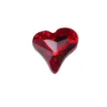 Red Asymmetric Heart Nail Rhinestone 8mm Crystal Glass Diamond for DIY Nail Art Decoration - 20 Pieces Pack / Red
