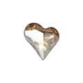 Champagne heart rhinestone nail charm, 8mm crystal for DIY bridal nail art decoration. - 20 Pieces Pack / Gold Champagne