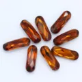 Estrás de vidrio de cristal ovalado largo ámbar, gemas artesanales DIY facetadas para zapatos. - Marrón Rojizo