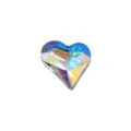 8mm heart crystal nail rhinestone colorful glass diamond diy bridal manicure art charm decor - 20 Pieces Pack / AB White