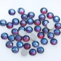 Round glass flatback rhinestones in enchanting blue and purple gradient for DIY nail art. - SS4 1.5mm, Approx. 1440 Pcs / Blue Flame