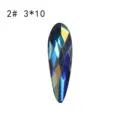Teardrop faceted crystal nail art rhinestone 3x10mm AB magic color flatback gem for DIY - Teardrop (2#) / 20 Pieces/Pack (3x10mm)