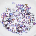 AB color flatback glass rhinestones for nail art and DIY crafts decoration, round shape. - Light Purple AB