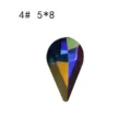 Teardrop Crystal Nail Rhinestone, 5x8mm AB Iridescent Flatback Gem for DIY Nail Art Decor - Waterdrop (4#) / 20 Pieces/Pack (5x8mm)