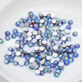 Blue AB Flatback Glass Rhinestones for DIY Nail Art and Craft Decorations Round Crystals - Dark Purple AB