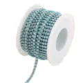 Colorful rhinestone chain trim crystal glass cup chain for DIY phone case craft 0.9m - Lake Blue Base with White Rhinestones
