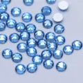 SS34 Blue Glass Flatback Rhinestones Sparkle Nail Art DIY Phone Case Craft Crystals - SS6 2mm, Approx. 1440 Pcs / Light Blue