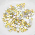 Yellow AB Flatback Rhinestones Glass Nail Art Loose Crystals DIY Craft Sparkling Gems - Lemon Yellow AB