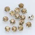Champagne Glas-Strasssteine mit Silberkrallen-Fassung, 3-10mm Bekleidungszubehör. - 6mm (36 Stück/Packung) / Kristallgelb