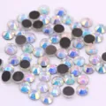 Diamantes de imitación planos AB gemas de cristal para manualidades ropa accesorios brillantes - ss4 (Aprox. 1440 Pzs) / Blanco AB (brillo azul)