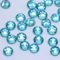 Light blue glass flatback rhinestones, perfect for DIY phone cases and nail art decoration. - SS6 2mm, Approx. 1440 Pcs / Lake Blue