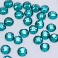 Turquoise glass flatback rhinestones for DIY nail art and phone case decoration accessories. - SS6 2mm, Approx. 1440 Pcs / Peacock Blue