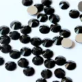Black flatback glass rhinestones SS34, perfect for DIY phone case decoration and nail art crafts. - SS6 2mm, Approx. 1440 Pcs / Black
