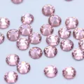 Estrases rosas planos para manualidades y nail art, cristales de vidrio con talla facetada. - ss6 (Aprox. 1440 Pzs) / Rosa Claro