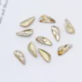 Conjunto de diamantes de imitación para uñas ala de ángel de cristal, gemas de champán brillantes. - 4x8mm 20 Piezas/Paquete / Champaña Dorado