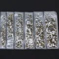 Set di strass per nail art in vetro retro piatto taglie assortite cristalli manicure DIY - Oro Minerale