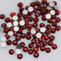 Red glass flatback rhinestones for nail art and phone case DIY craft decoration supplies. - SS6 2mm, Approx. 1440 Pcs / Dark Red