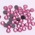 Diamantes de imitación de cristal rosa con parte trasera plana para manualidades y uñas. - ss6 (Aprox. 1440 Pzs) / Rosa rojo