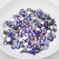 AB crystal flatback rhinestones, round glass non-hotfix sparkle gems for DIY nail art crafts. - Smoky Yellow AB
