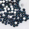 Dark blue flatback rhinestones glass crystal stones for DIY phone case nail art accessories - SS4 1.5mm, Approx. 1440 Pcs / Ink Blue